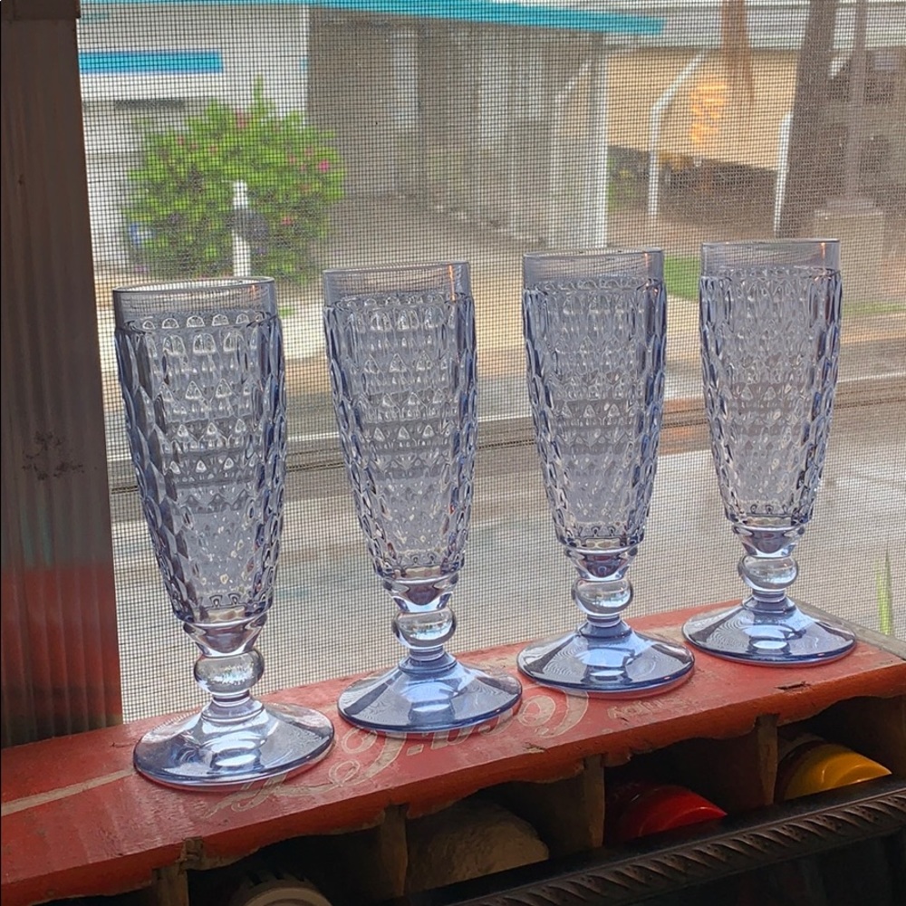 Set of 4 Villeroy & Boch Boston Fluted Champagne